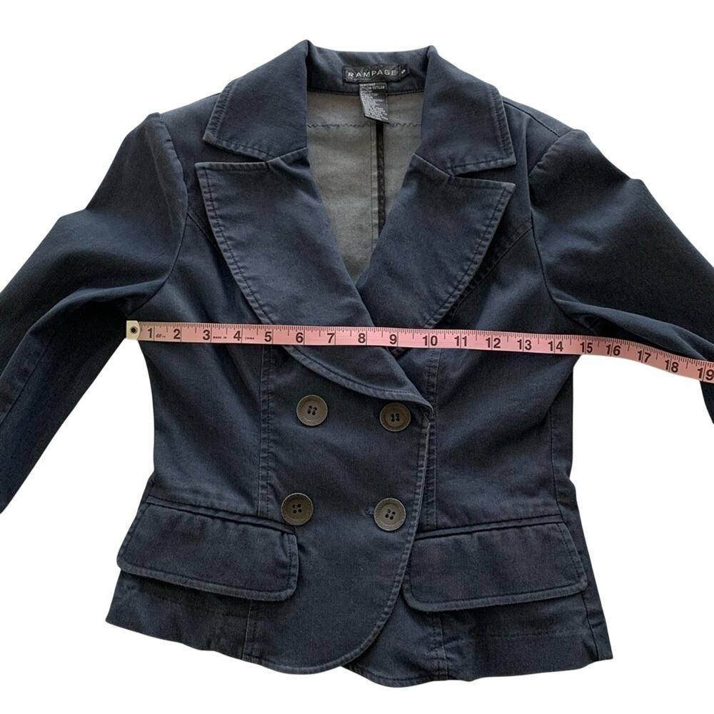 Reworked Britney Spears Y2K Graphic Upcycled Denim Blazer Jacket Women's Small - Picture 4 of 8